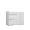 Ver imagem 1 de Comoda Space 5 Gavetas MDF-MDP Puxador MDF Neve Móveis Novo Horizonte