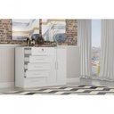 Ver imagem 4 de Comoda Space 5 Gavetas MDF-MDP Puxador MDF Neve Móveis Novo Horizonte