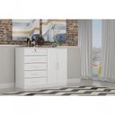 Ver imagem 2 de Comoda Space 5 Gavetas MDF-MDP Puxador MDF Neve Móveis Novo Horizonte