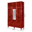 Ver imagem 4 de Guarda-roupa Solteiro Suécia Madeira Maciça 6 Portas com Espelho Mel - Pnr Móveis