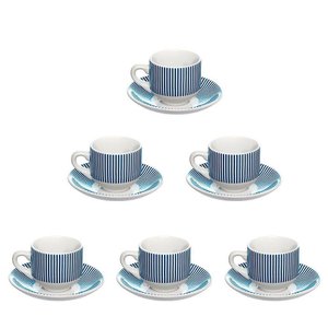 Jogo de Xicaras de Porcelana para Café com 6 Peças 90 Ml
