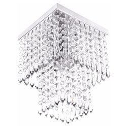 Kit C/ 2 Lustres Torre De Cristal Acrílico, Para Quarto/Lavabo Com 25Cm De Altura - 1