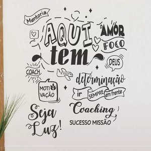 Adesivo de Parede Frase Aqui Tem Amor-Especial 130x166cm