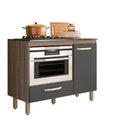 Ver imagem 2 de Balcão para Cooktop 4 Bocas de Cozinha com Nicho para Micro-Ondas Fit Carvalho Chumbo Nicioli
