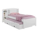 Ver imagem 2 de Cama Solteiro Milênio com Auxiliar 100% Mdf Branco - D Doro
