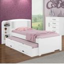 Ver imagem 1 de Cama Solteiro Milênio com Auxiliar 100% Mdf Branco - D Doro