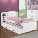 Ver imagem 1 de Cama Solteiro Milênio com Auxiliar 100% Mdf Branco - D Doro