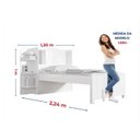 Ver imagem 3 de Cama Solteiro Milênio com Auxiliar 100% Mdf Branco - D Doro
