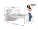 Ver imagem 3 de Cama Solteiro Milênio com Auxiliar 100% Mdf Branco - D Doro