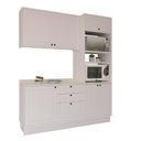 Ver imagem 2 de Cozinha Compacta Modulada 3 Peças 6 Portas 3 Gavetas Branco/Ártico/Cinza Argila