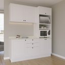 Ver imagem 1 de Cozinha Compacta Modulada 3 Peças 6 Portas 3 Gavetas Branco/Ártico/Cinza Argila