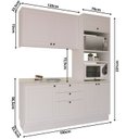 Ver imagem 3 de Cozinha Compacta Modulada 3 Peças 6 Portas 3 Gavetas Branco/Ártico/Cinza Argila