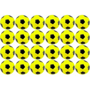 Kit 24x Bola de Vinil Pingo Dente de Leite Futebol - Amarelo