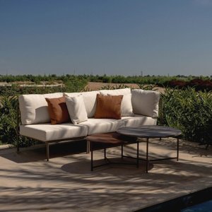 Conjunto Jardim 1 Chaise 1 Sofá 70cm 1 Mesa Baixa 1 Mesa Centro Alta Refúgio CabeCasa MadeiraMadeira
