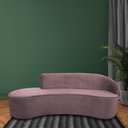 Ver imagem 2 de Sofá Curvo 3 Lugares 180cm Eron Braço Esquerdo Veludo Rosê - Nexta Casa