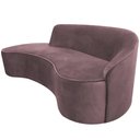 Ver imagem 1 de Sofá Curvo 3 Lugares 180cm Eron Braço Esquerdo Veludo Rosê - Nexta Casa