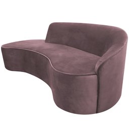 Sofá Curvo 3 Lugares 180cm Eron Braço Esquerdo Veludo Rosê - Nexta Casa - 1