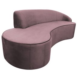 Sofá Curvo 3 Lugares 180cm Eron Braço Esquerdo Veludo Rosê - Nexta Casa - 8