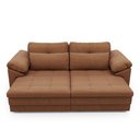Ver imagem 6 de Sofá Retrátil Manual Sala de Estar Nolan Bipartido 215cm Conforto Premium em Couro Mel Manchado G58