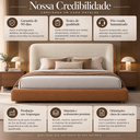 Ver imagem 6 de Conjunto King Cama Japonesa Cabeceira Milano Moderna Luxo Premiun Elegante Divani com Cabeceira em B