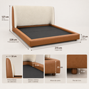 Ver imagem 7 de Conjunto King Cama Japonesa Cabeceira Milano Moderna Luxo Premiun Elegante Divani com Cabeceira em B