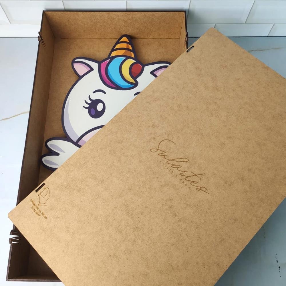 Cofrinho Infantil de Unicórnio Cofre para Moedas de Parede Criança Grande Madeira Mdf - 10