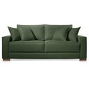Ver imagem 5 de Sofá Helô 3 Lugares Almofada Solta 200cm Verde Veludo Estrutura Madeira Fixo Helô