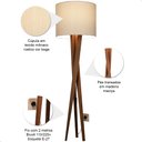 Ver imagem 5 de Luminária de Chão Paris com Pés de Madeira e Tecido Mônaco Bege 158cm