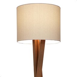 Luminária de Chão Paris com Pés de Madeira e Tecido Mônaco Bege 158cm - 3