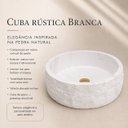 Ver imagem 7 de Cuba Rústica Pedra Branca em Resina Mineral Redonda Goldenx