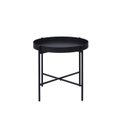 Ver imagem 2 de Mesa Lateral Bandeja Sofá Cama Redonda 40x40cm Baixa Collie Preto