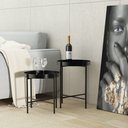Ver imagem 6 de Mesa Lateral Bandeja Sofá Cama Redonda 40x40cm Baixa Collie Preto