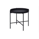 Ver imagem 1 de Mesa Lateral Bandeja Sofá Cama Redonda 40x40cm Baixa Collie Preto