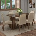 Ver imagem 1 de Conjunto Sala de Jantar Tampo de Vidro 6 Cadeiras Rustic/imperial Sintra Madesa