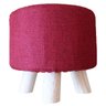 Puff Redondo Banco Banqueta Banquinho Madeira Decorativo Apoio Pe Suporte Conforto Quarto Sala Ambie - 2