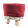 Puff Redondo Banco Banqueta Banquinho Madeira Decorativo Apoio Pe Suporte Conforto Quarto Sala Ambie - 5
