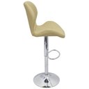 Ver imagem 4 de Conjunto 02 Banquetas Slim Couro Pu Regulagem de Altura - Nude Bege