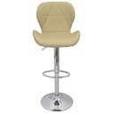 Ver imagem 3 de Conjunto 02 Banquetas Slim Couro Pu Regulagem de Altura - Nude Bege