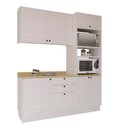 Ver imagem 3 de Cozinha Compacta Modulada 3 Peças 6 Portas 3 Gavetas Sevilha Branco/Ártico/Carvalho Nature