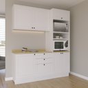 Ver imagem 1 de Cozinha Compacta Modulada 3 Peças 6 Portas 3 Gavetas Sevilha Branco/Ártico/Carvalho Nature