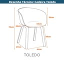 Ver imagem 7 de Kit 4 Cadeiras Toledo Fratini Assento em Polipropileno Fendi Base Aço Acabamento Idêntico Á