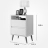 Mesa De Cabeceira Retro Lotus 2 Gavetas:Off White - 3