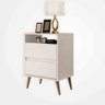 Mesa De Cabeceira Retro Lotus 2 Gavetas:Off White - 1