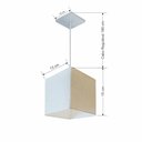 Ver imagem 3 de Lustre Pendente Quadrado Md-4223 Cúpula em Tecido 15/13x13cm Linho Bege - Bivolt