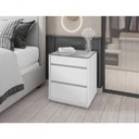 Ver imagem 1 de Mesa de Cabeceira 3 Gavetas Porta Itens Serena Branco