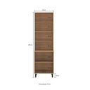 Ver imagem 3 de Cristaleira 4 Portas 2 Vidros Fumê 6 Prateleiras 220x65 cm Granada Off White Casamia