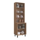 Ver imagem 5 de Cristaleira 4 Portas 2 Vidros Fumê 6 Prateleiras 220x65 cm Granada Off White Casamia