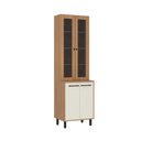 Ver imagem 2 de Cristaleira 4 Portas 2 Vidros Fumê 6 Prateleiras 220x65 cm Granada Off White Casamia