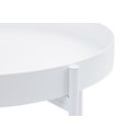 Ver imagem 2 de Mesa Lateral Bandeja Sofá Cama Redonda 40x40cm Baixa Collie Branco