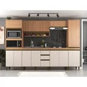 Ver imagem 2 de Cozinha Completa 6 Peças 11 Portas com Torre Quente Paneleiro e Aéreo Ripado Cecília